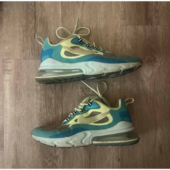 Nike React Air Max 270 Sneakers Mens Sz 9 M Green Running Shoes AO4971-301 - Picture 1 of 6